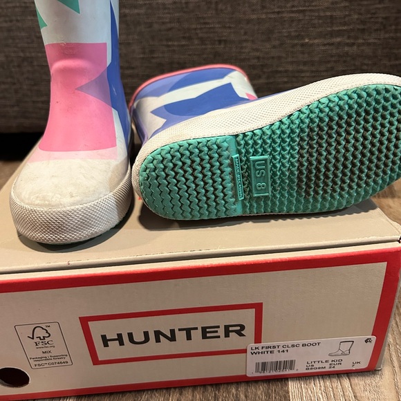 Hunter Kids' Pink and Blue Patterned Boots - Picture 3 of 4